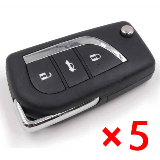 Modified Remote Key Shell 3 Button for Toyota TOY48 Blade- pack of 5 