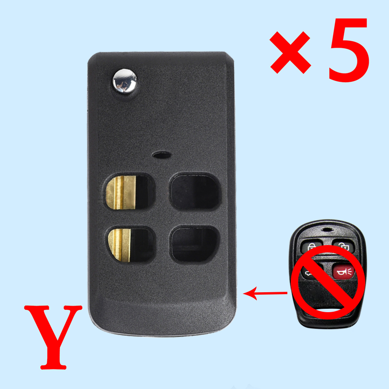 Modified Flip Remote Key Shell 4 Button for Kia Optima Sorento - pack of 5 