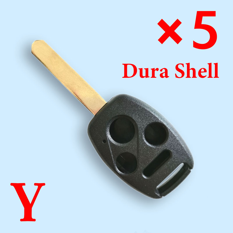 4 Button Dura Key Shell with Chip Slot for Honda - Pack of 5