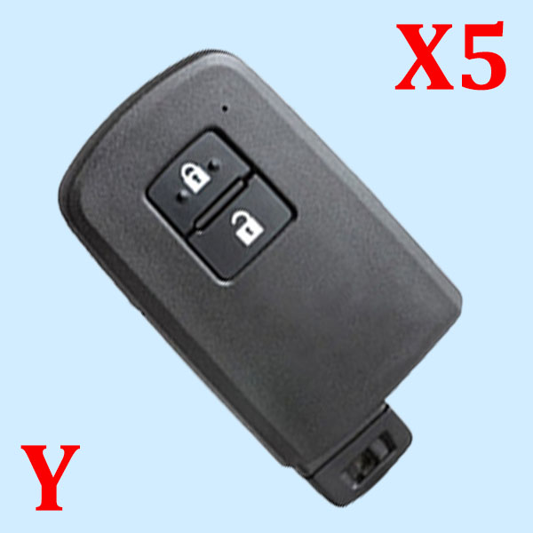 ( Type 15 ) 2 Buttons Smart Key Shell for Toyota - Pack of 5