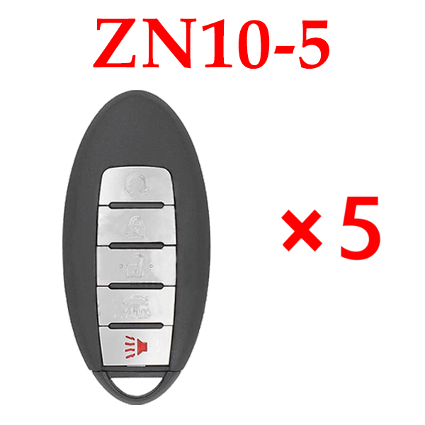 KYDZ Universal Smart Remote Key Nissan Type 4+1 Buttons ZN10-5 - Pack of 5