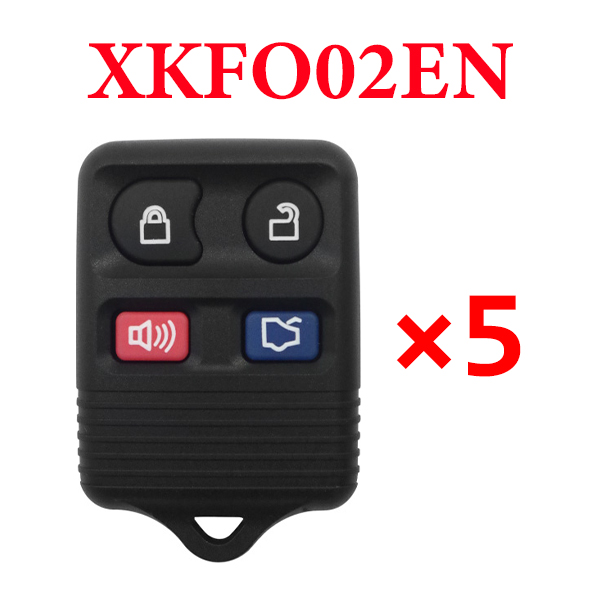 5 pieces Xhorse VVDI 4 Buttons Ford Type Universal Remote Control - XKFO02EN