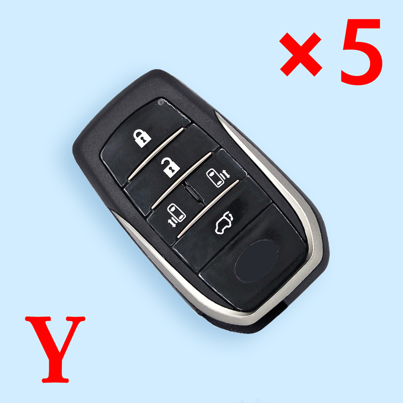 Smart Remote Car Key Shell 5 Buttons for Toyota Vellfire Alphard Tarago 2013+ - pack of 5