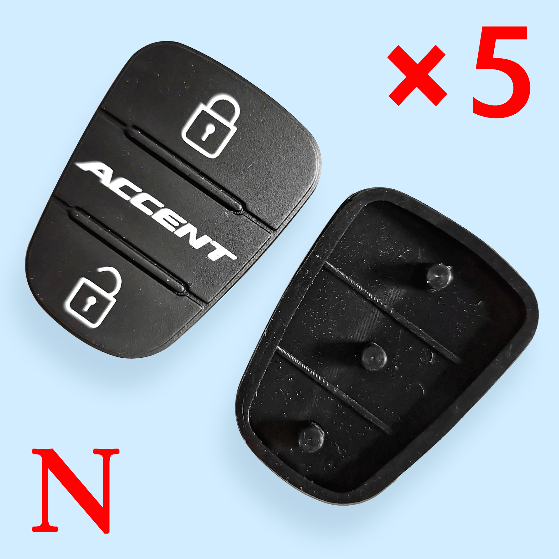 3 Buttons Rubber Pad for Hyundai  - 5 pcs