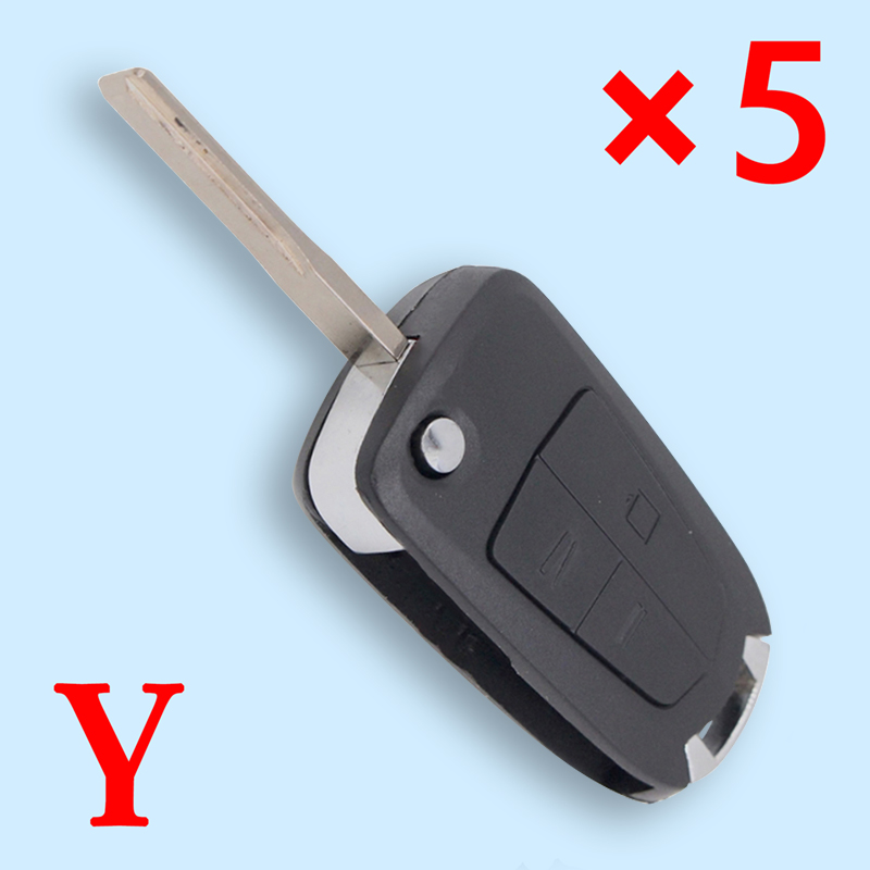Folding Remote Key Case 3 Button for OPEL with HU46 Blade - pack of 5 