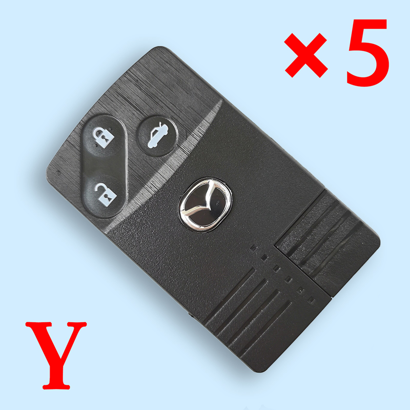 3 Button Remote Card Shell for Mazda - Pack of 5