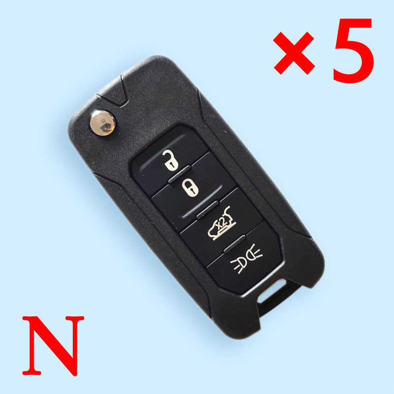4 Buttons Remote key shell for Jeep Renegade 2015 -2018 With SPI22 Blade  - Pack of 5
