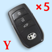 New type  3 Buttons Key Shell Smooth back without logo for 2022 Toyota Sienna  5pcs