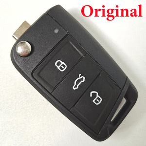 Original 434 MHz 3 Buttons Flip Remote Key for VW Golf Touran POLO ETC - 5G0 959 753 BA