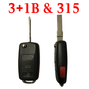 3+1 Buttons 315 MHz Flip Remote Key for VW Touareg A8 Bentley