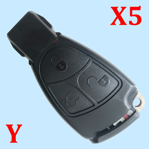 3 Button Key Shell with smart key blade for Benz - Pack of 5