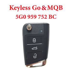 Original 3 Buttons 434 MHz Flip Proximity Smart Key for VW MQB Golf 7 - 5G0 959 752 BC