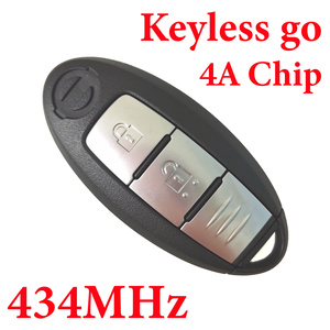 2 Buttons FSK 434 Mhz Smart Proximity Key for Nissan X-Trail  with 4A chip 