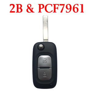 2 Buttons 434 MHz Flip Remote Key for Renault Clio 3 Master Kangoo Twingo - PCF7961A