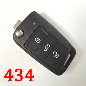 Original 434 MHz 3 Buttons Flip Remote Key for VW Golf Touran POLO ETC - 5G0 959 753 BA