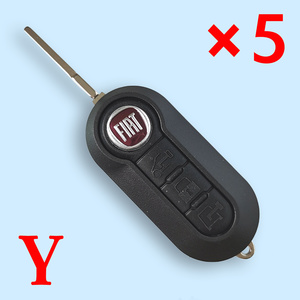 3 Button Flip Remote Key shell with battery Holder for Fiat Doblo 5pcs
