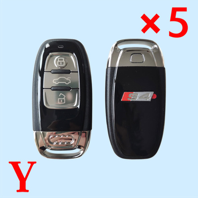 Top Quality Remote Key Shell For Audi S4  Piano Black - pack of 5