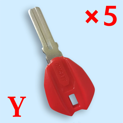 Motorcycle Transponder Key Shell for Ducati Red - Pack of 5