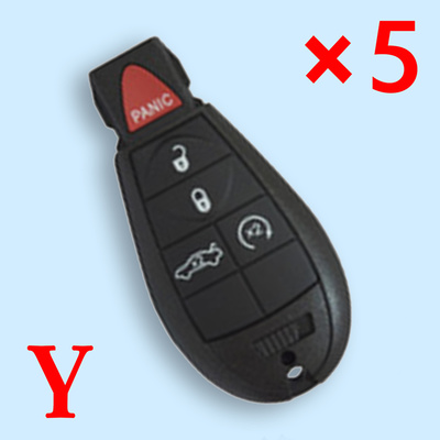 5 Button Remote Shell for Chrysler Jeep Dodge Fobic (5pcs)