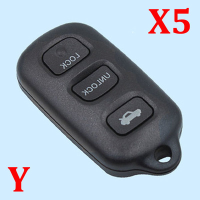 3+1 Buttons Key Shell For Toyota Square Type - Pack of 5