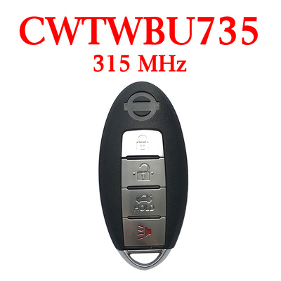 315 MHz 3+1 Buttons Smart Proximity Key for Nissan Maxima / Sentra 2007-2012 - CWTWBU735