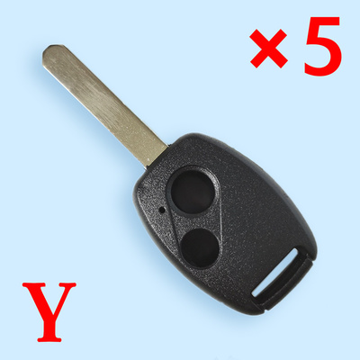 2 Buttons Key Shell for Honda without Chip Slot- Pack of 5