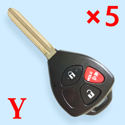 3 Buttons Key Shell with TOY43 Blade for Toyota - Pack of 5