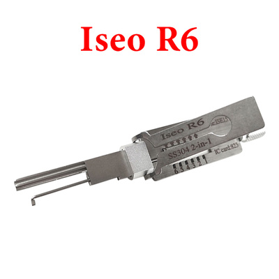 New Arrival Lishi Iseo R6 SS304 2 in 1 Locksmith Tool 