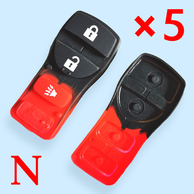 3 button Key Rubber Pad for Nissan 5 pcs