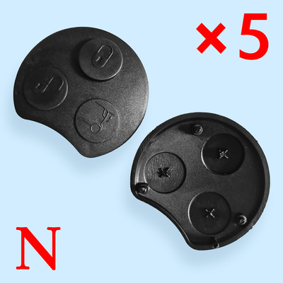 3 Buttons Key Shell Rubber Pad for Smart 5 pcs