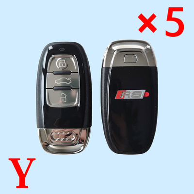Top Quality Remote Key Shell For Audi RS Piano Black - pack of 5