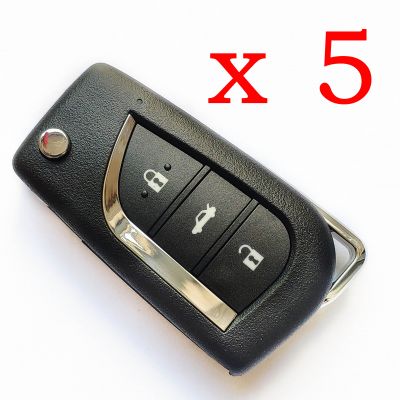 5 pieces Xhorse VVDI Toyota Type Universal Remote Control 3 Buttons - XKTO00EN