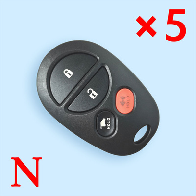 4 Buttons Remote Key Shell Medal for Toyota Sequoia  - 5 pcs