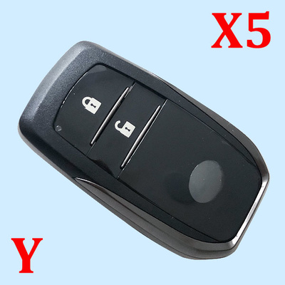 2 Buttons Smart Key Shell for Toyota - Pack of 5