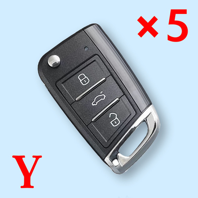 Suitable for the KD-ZB15 MQB-style smart flip remote shell (glossy painted finish) - Pack of 5