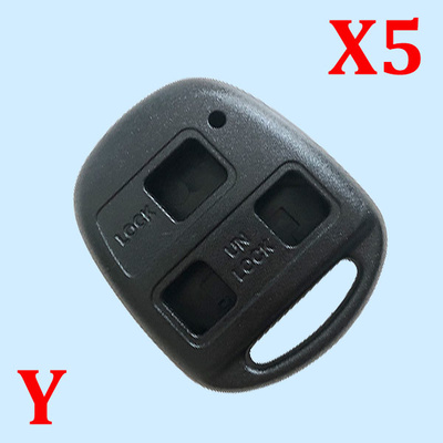 2 Buttons Remote Key Shell TOY40 for Toyota Long Blade - Pack of 5