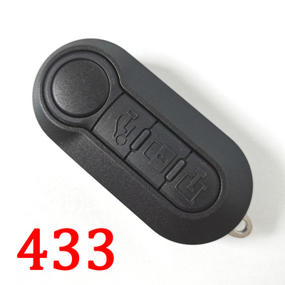 3 Button Flip Remote Key 433MHz PCF7926 High Quality for Fiat Doblo - Delphi