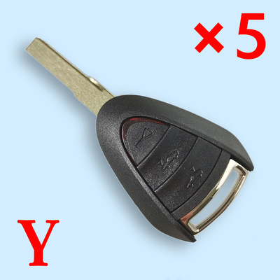 3 Button Key Shell for Porsche - Pack of 5