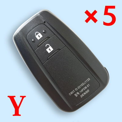( Type 10 )  2 Buttons Smart Key Shell for Toyota - Pack of 5