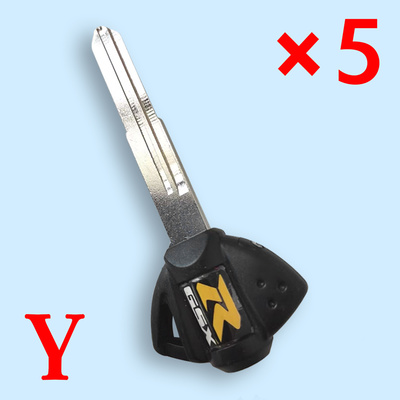 Motorcycle Transponder Key Shell for Suzuki Black - Pack of 5