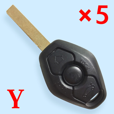 3 Buttons Key Shell with HU92 Blade for BMW - 5 pcs