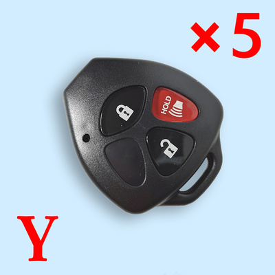3 Buttons Car Remote Key Case Shell without key blade For Toyota Camry Corolla RAV4 Avalon Venza 2007 ~ 2011 Key -5 pcs