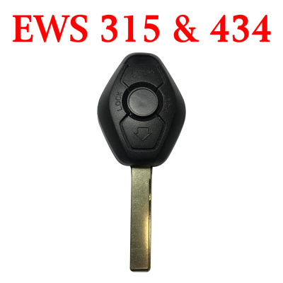 2 Buttons Remote Key for BMW EWS - 315 MHz 434 MHz Changeable Frequency