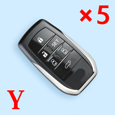 Smart Remote Car Key Shell 6 Buttons for Toyota Vellfire Alphard Tarago 2013+ - pack of 5