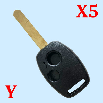 2 Buttons Key Shell for Honda - with Chip Slot - Pack of 5
