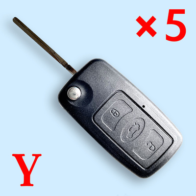 3 Buttons Flip Remote Key Shell for Great Wall C30 - Pack of 5
