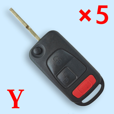 Flip Remote Key Shell 2+1 Button for Mercedes-Benz C E ML S HU39 Blank Blade - Pack of 5