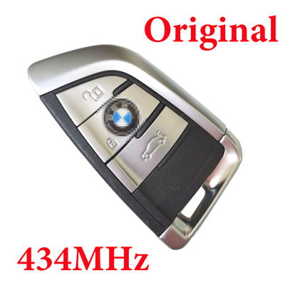 Original 3 Buttons 434 MHz Smart Proximity Key for 2014-2018 BMW 5 X5 X6 - CAS4 CAS4+ FEM BDC - Silver Color