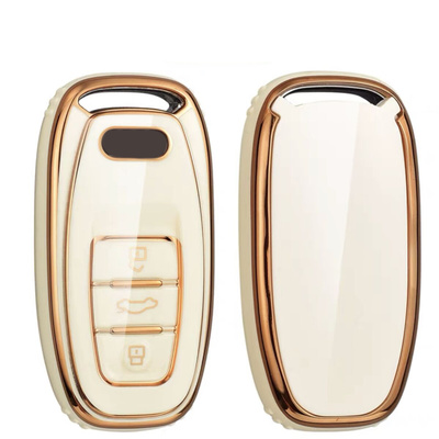 Suitable for Audi key cover A6L/ A7/Q5/S5 key protection case - off white color - 5 pcs