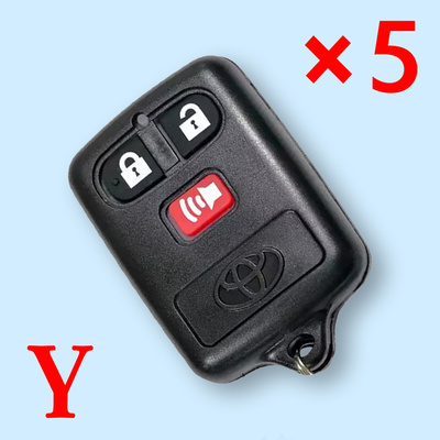 3 Buttons Remote Key Shell for Toyota Vios - Pack of 5